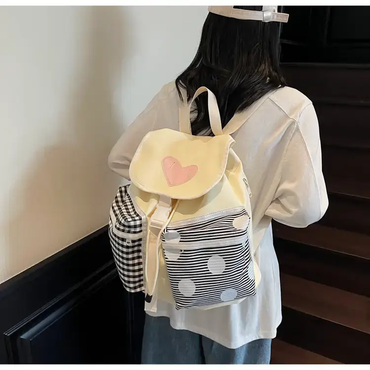 Japanese-Style Backpack for Girls Niche Color Blocking Tote — feature 25
