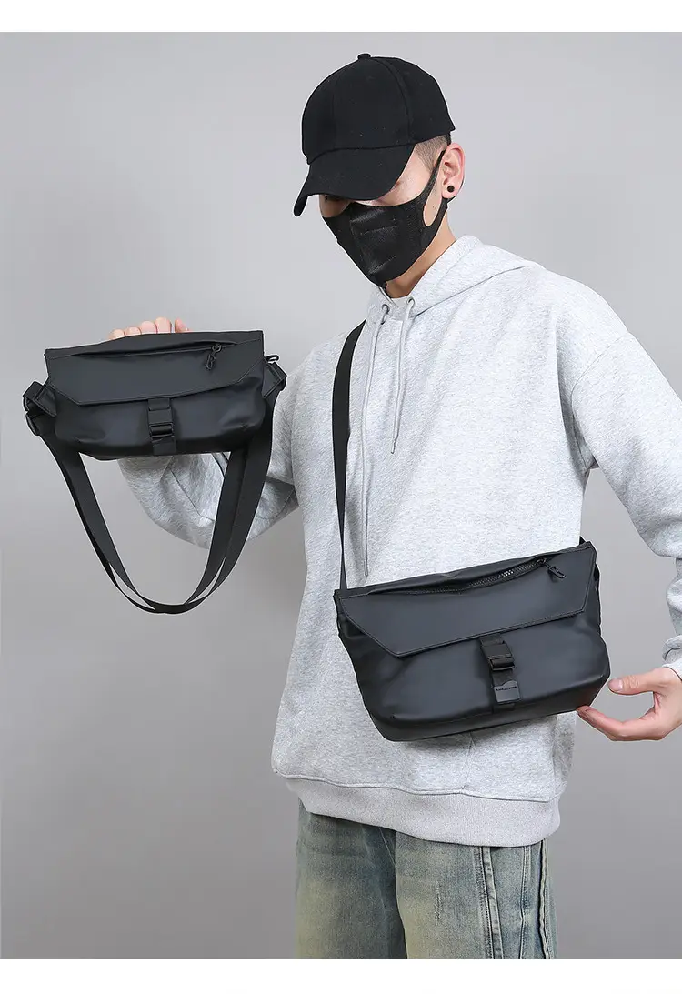 Black Crossbody Messenger Bag for Men — feature 11