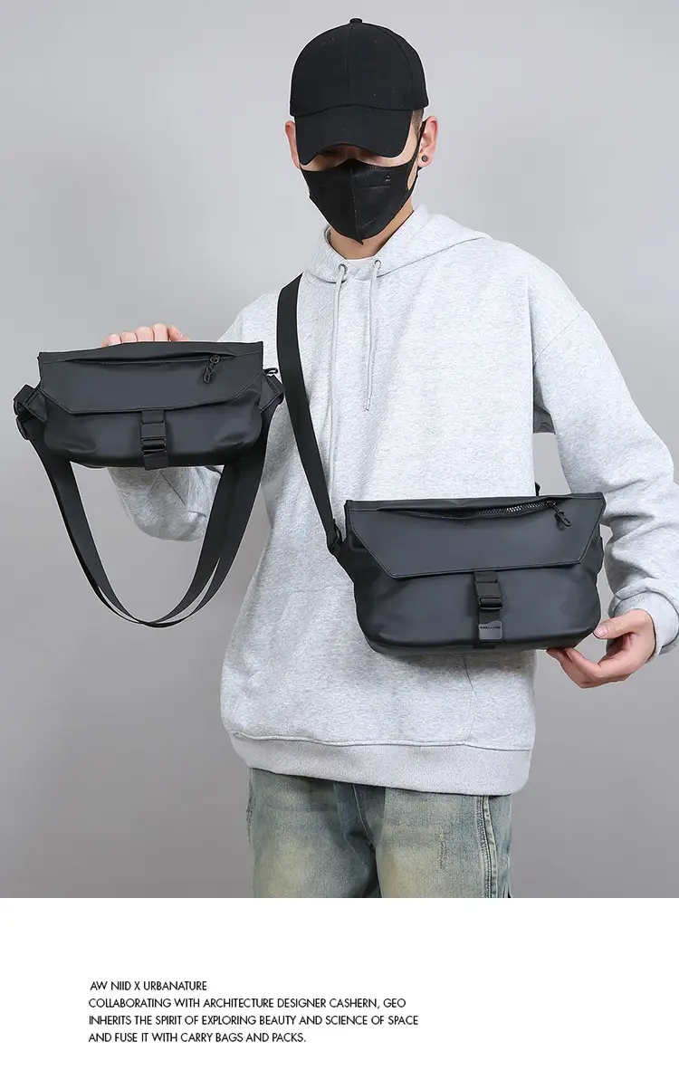 Black Crossbody Messenger Bag for Men — feature 12