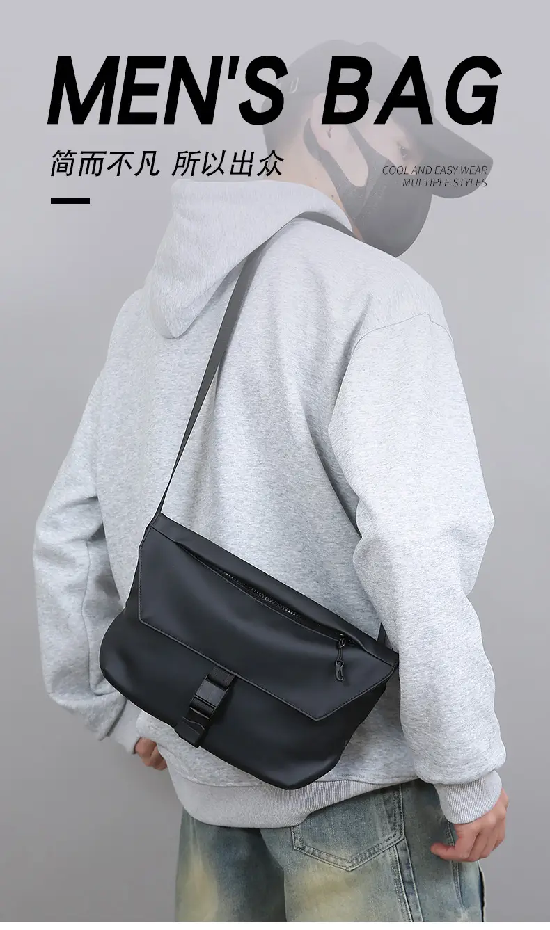 Black Crossbody Messenger Bag for Men — feature 3