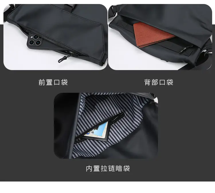 Black Crossbody Messenger Bag for Men — feature 9