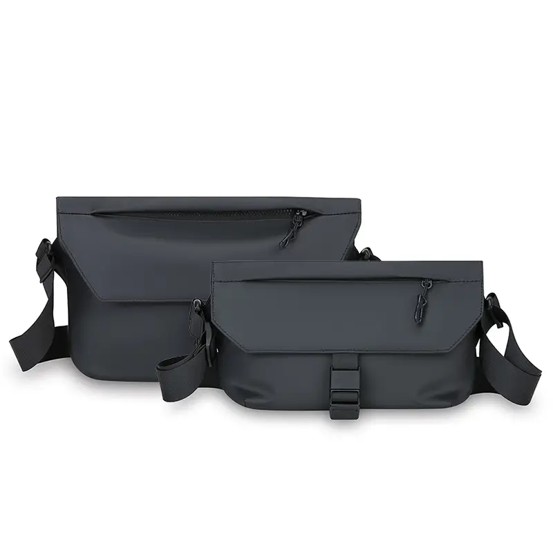 Black Crossbody Messenger Bag for Men - Image 2