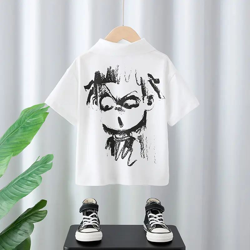 Nata Boys Cotton T-Shirt White Graphic Summer - Image 3