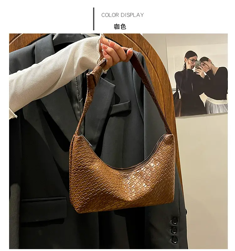 Women's Red Embossed Shoulder Bag 2025 — feature 17
