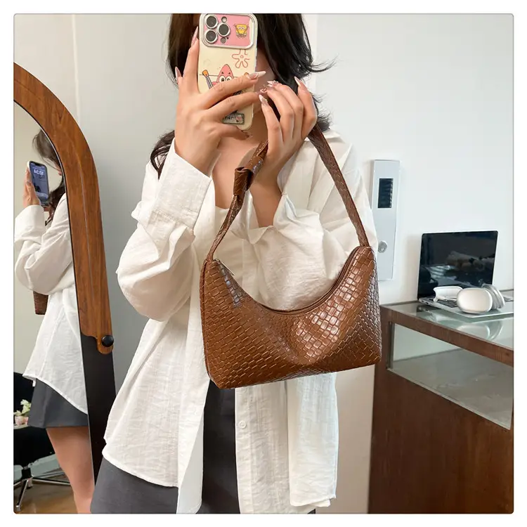 Women's Red Embossed Shoulder Bag 2025 — feature 24