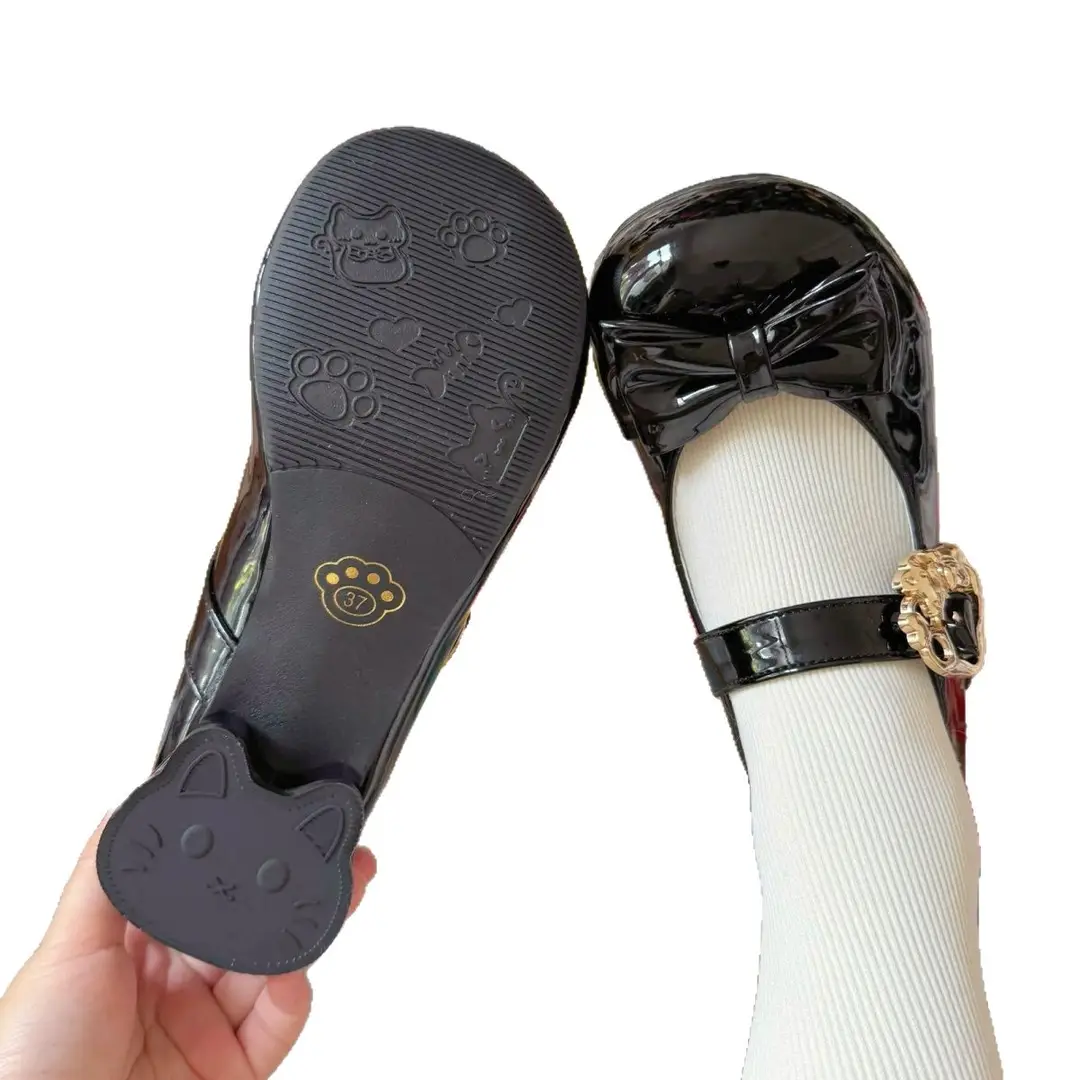 (Hug Cat) Original Versatile and Cute Lolita Shoes with Low Heels and Small Round Toes - Image 9