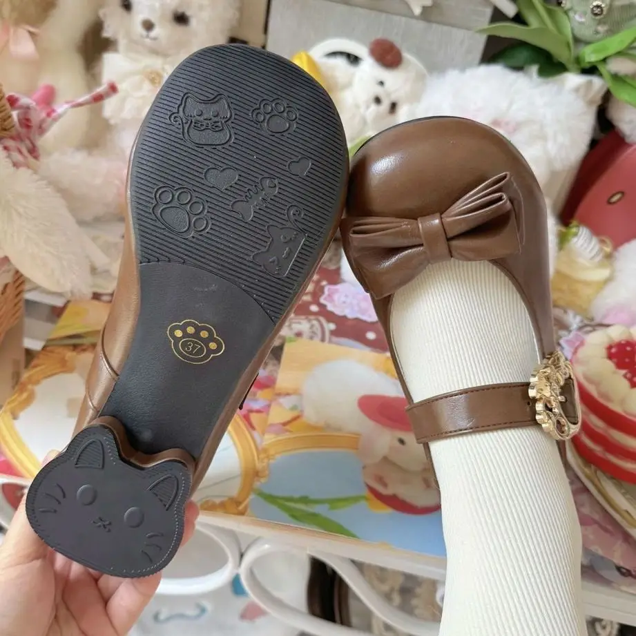 (Hug Cat) Original Versatile and Cute Lolita Shoes with Low Heels and Small Round Toes — feature 10