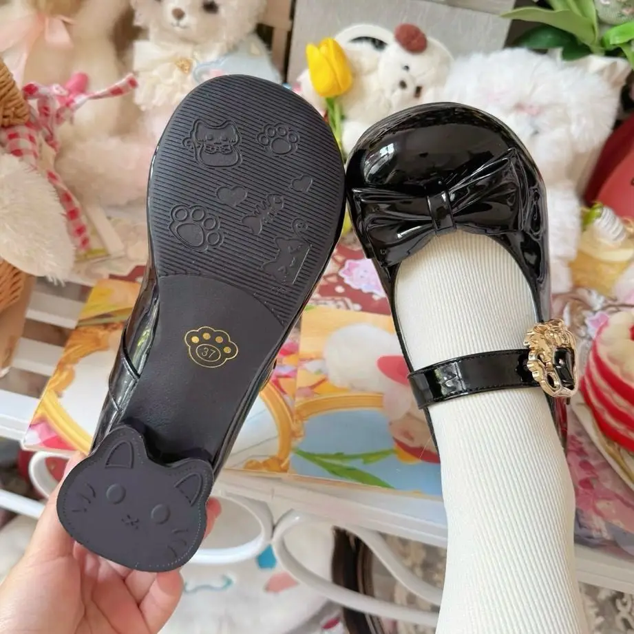 (Hug Cat) Original Versatile and Cute Lolita Shoes with Low Heels and Small Round Toes — feature 11
