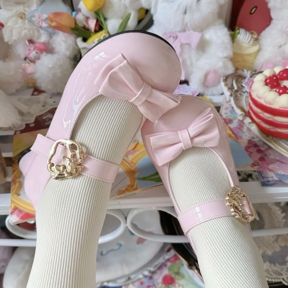(Hug Cat) Original Versatile and Cute Lolita Shoes with Low Heels and Small Round Toes — feature 14