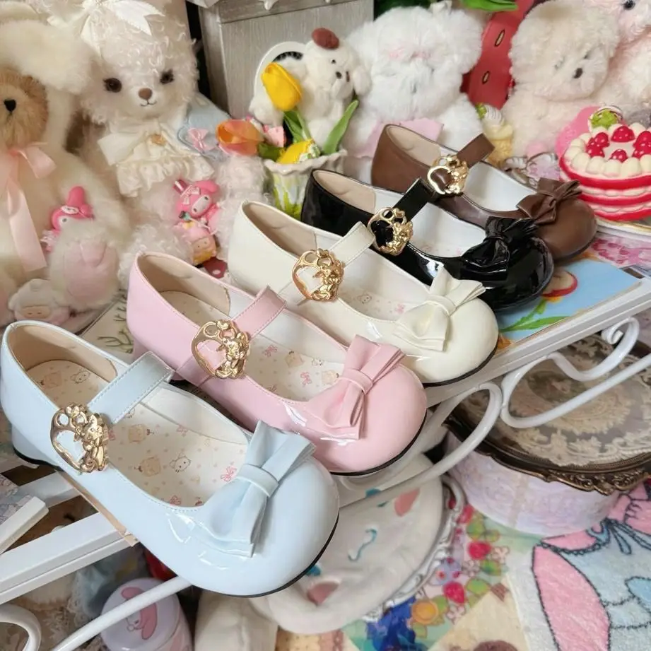 (Hug Cat) Original Versatile and Cute Lolita Shoes with Low Heels and Small Round Toes — feature 17