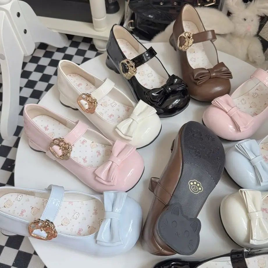 (Hug Cat) Original Versatile and Cute Lolita Shoes with Low Heels and Small Round Toes — feature 5