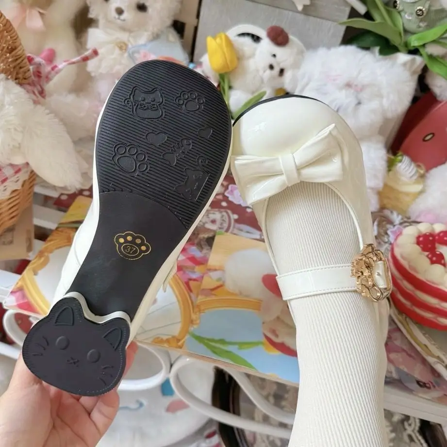 (Hug Cat) Original Versatile and Cute Lolita Shoes with Low Heels and Small Round Toes — feature 9
