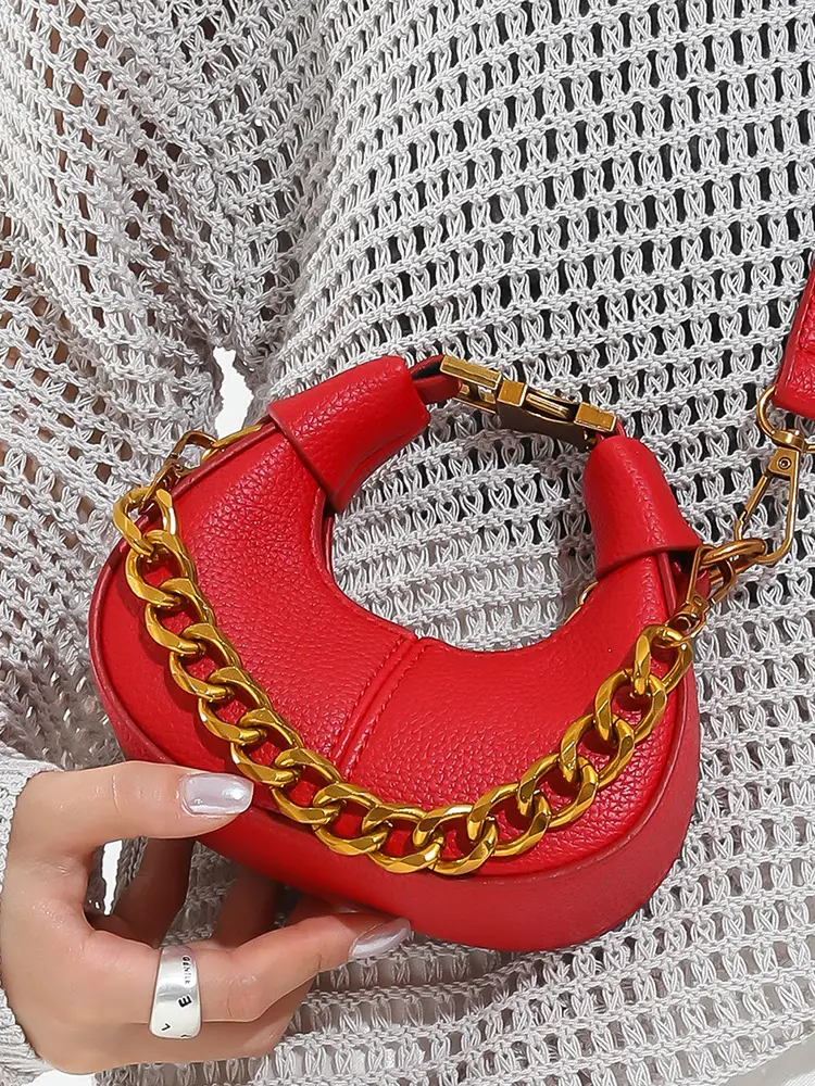Green Frosted Chain Shoulder Bag for Women 2025
