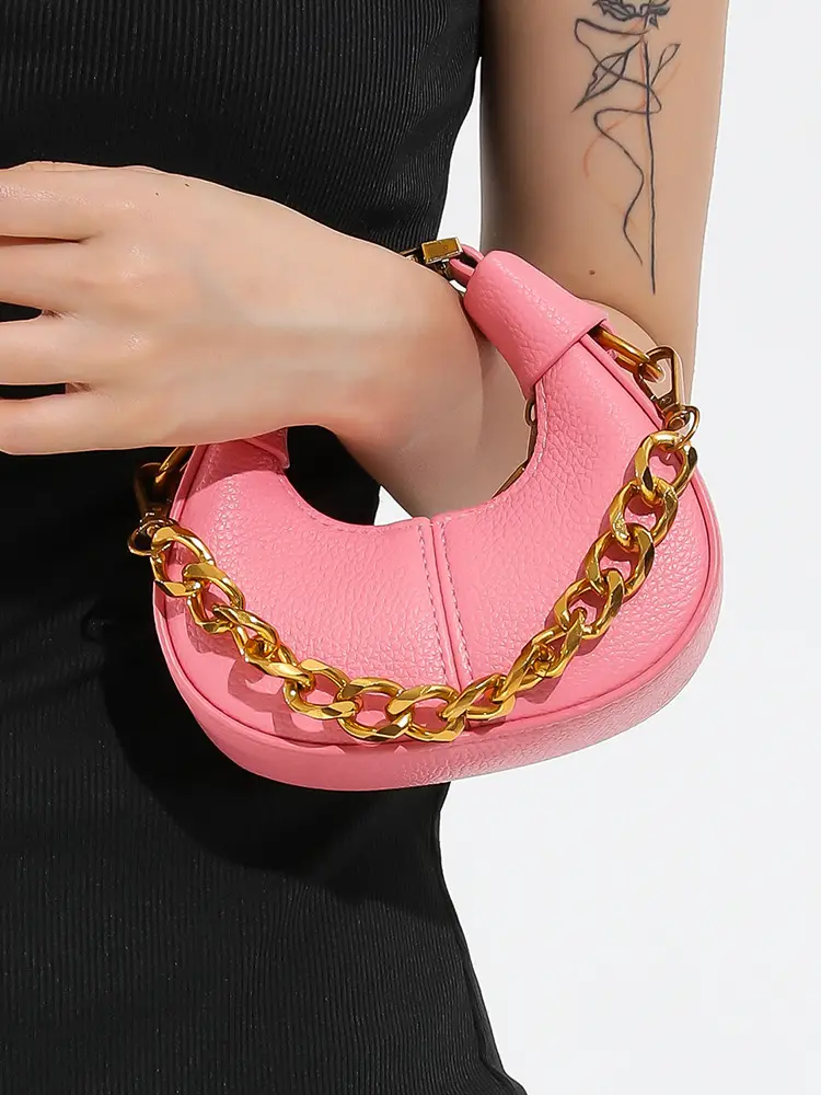 Green Frosted Chain Shoulder Bag for Women 2025