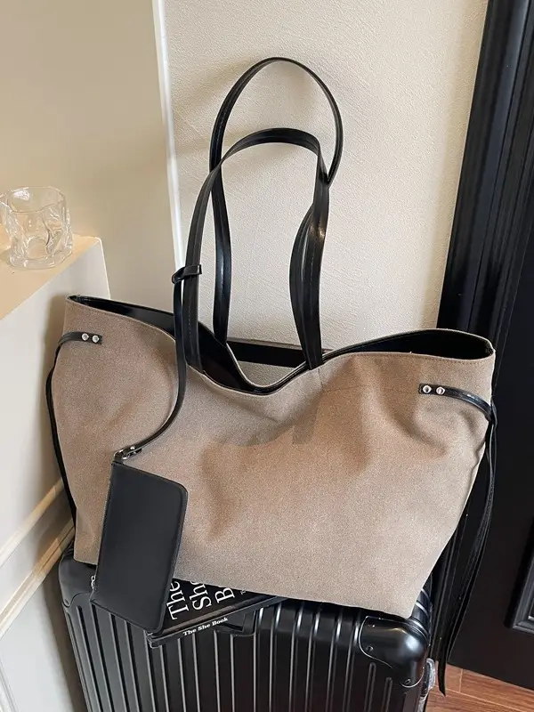 Women's Cross-Border Tote Bag with Underarm Strap & Leather Accents - Image 5