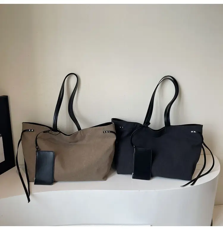 Women's Cross-Border Tote Bag with Underarm Strap & Leather Accents — feature 1
