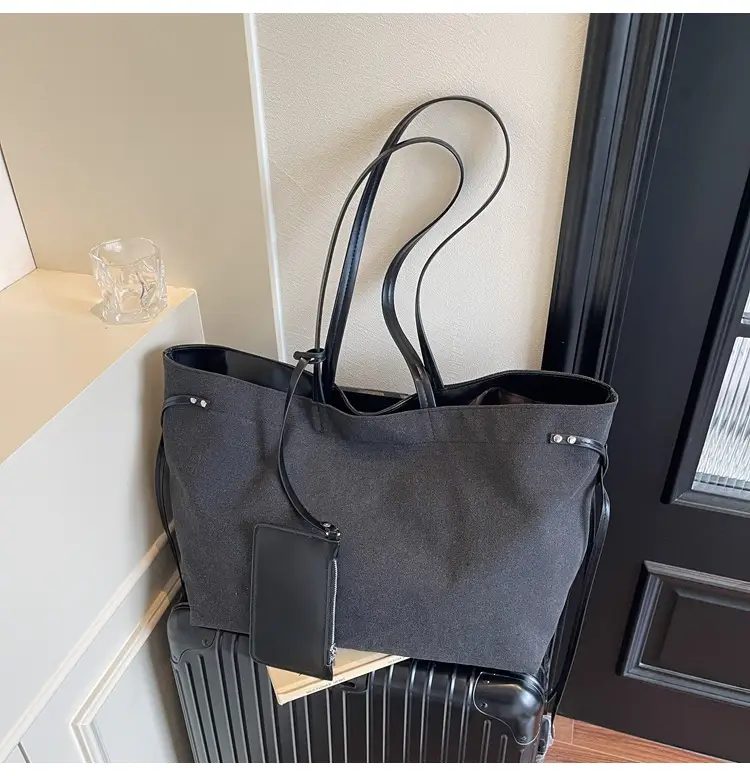 Women's Cross-Border Tote Bag with Underarm Strap & Leather Accents — feature 11