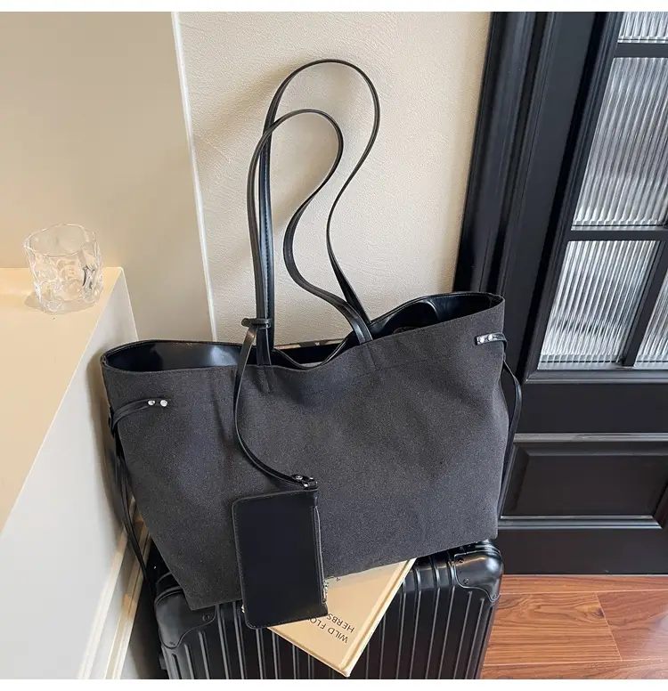 Women's Cross-Border Tote Bag with Underarm Strap & Leather Accents — feature 12