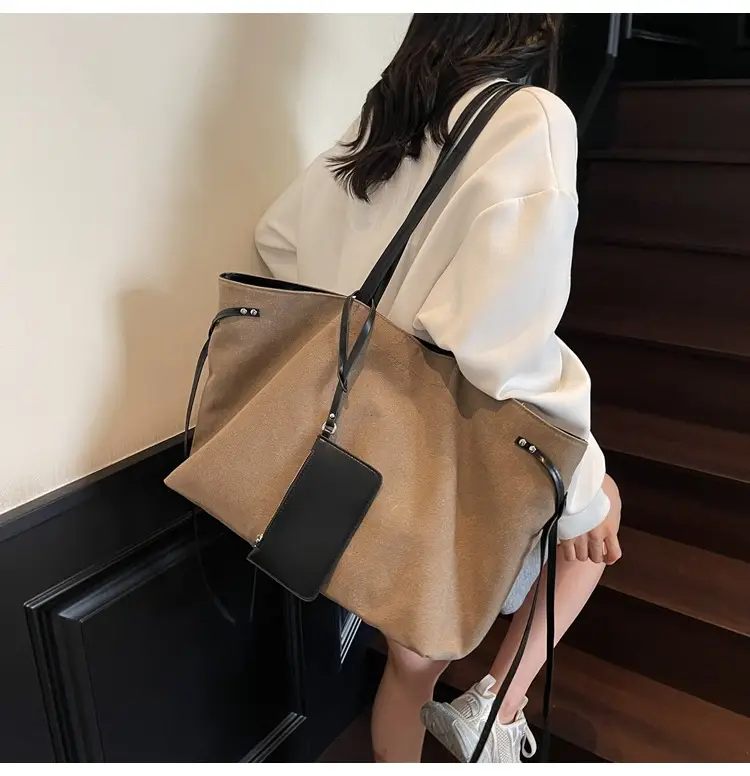 Women's Cross-Border Tote Bag with Underarm Strap & Leather Accents — feature 14