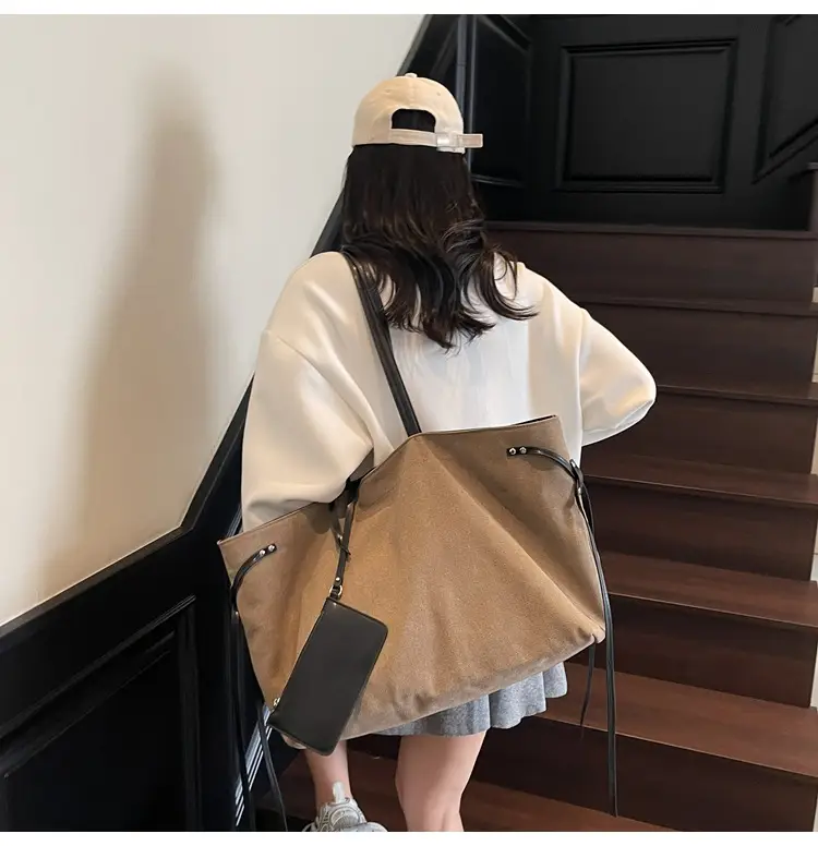 Women's Cross-Border Tote Bag with Underarm Strap & Leather Accents — feature 15
