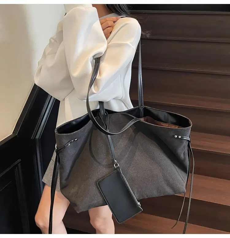 Women's Cross-Border Tote Bag with Underarm Strap & Leather Accents — feature 20