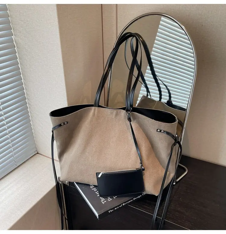 Women's Cross-Border Tote Bag with Underarm Strap & Leather Accents — feature 21
