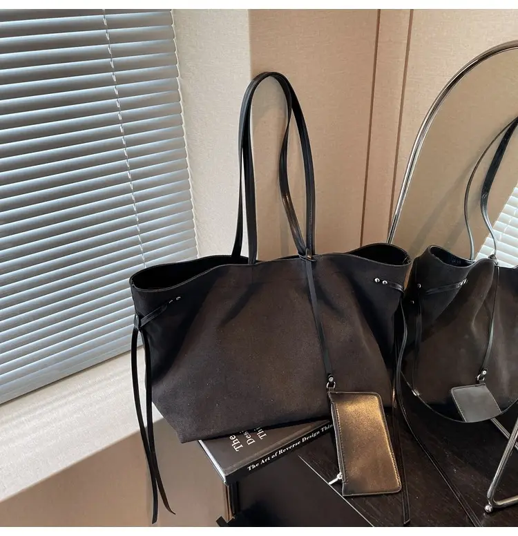 Women's Cross-Border Tote Bag with Underarm Strap & Leather Accents — feature 23