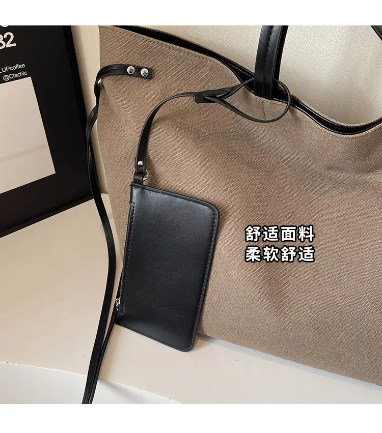 Women's Cross-Border Tote Bag with Underarm Strap & Leather Accents — feature 3