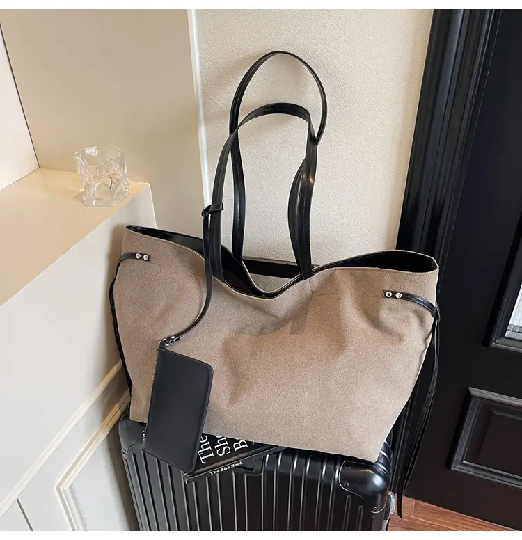 Women's Cross-Border Tote Bag with Underarm Strap & Leather Accents — feature 9