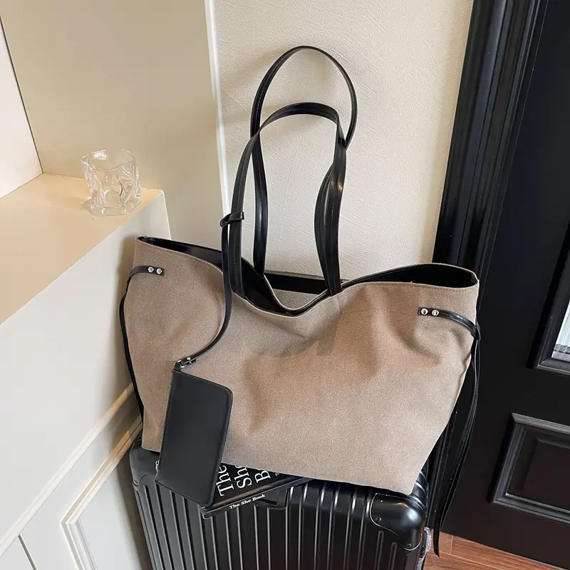 Women's Cross-Border Tote Bag with Underarm Strap & Leather Accents - Image 2