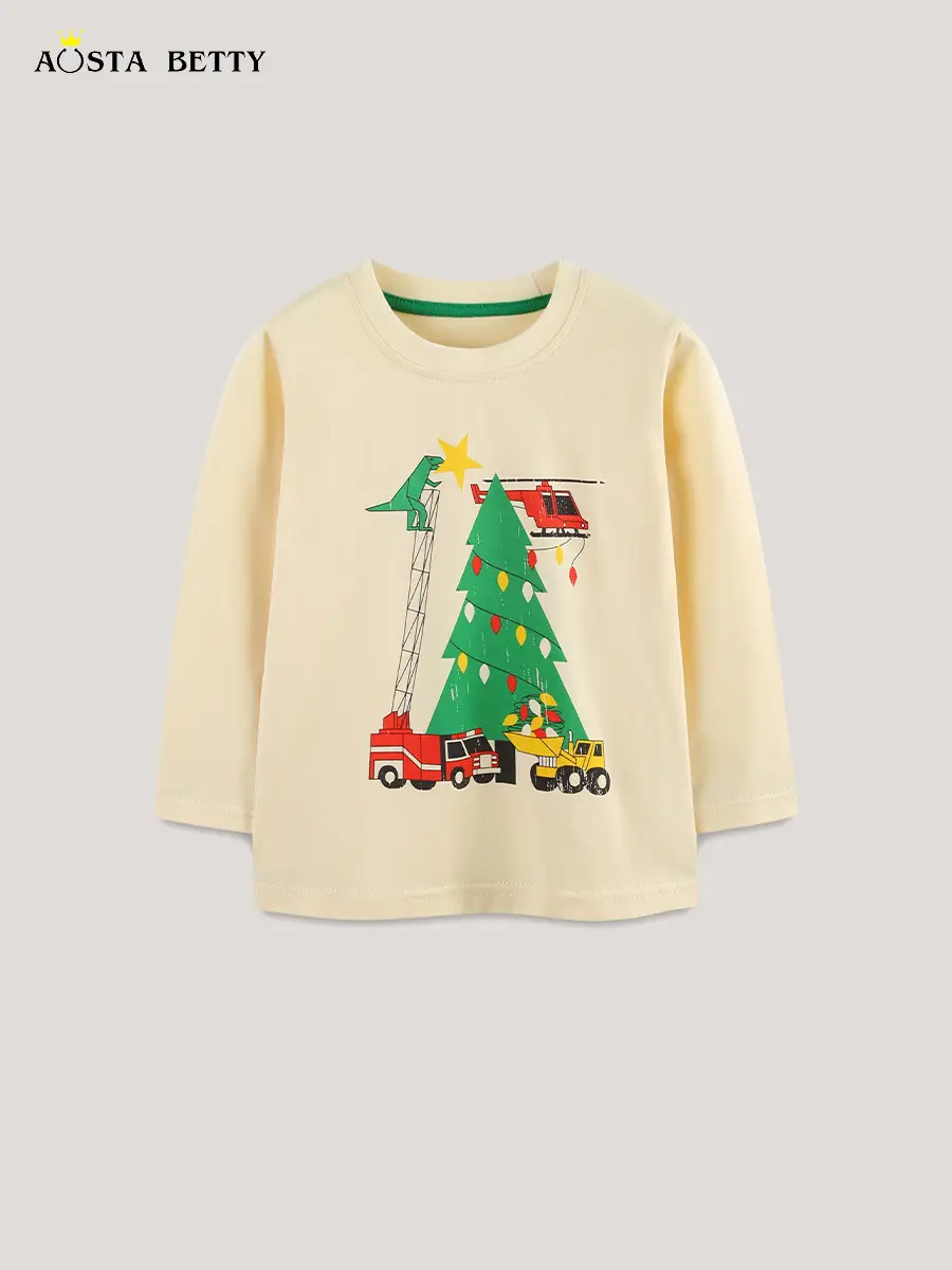 Women Long Sleeve T-Shirt Cream European Style