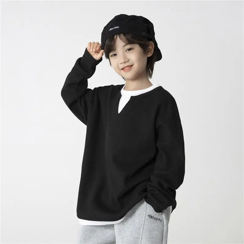 Kids Long Sleeve T-Shirt Black Spring 2026 - Image 2