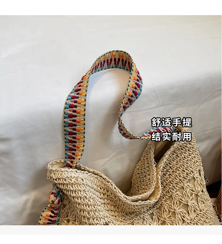 Large Capacity Woven Straw Bag for Summer Vacation — feature 7
