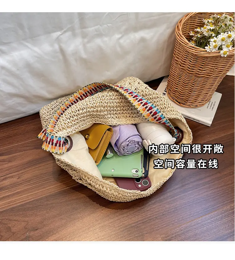 Large Capacity Woven Straw Bag for Summer Vacation — feature 9