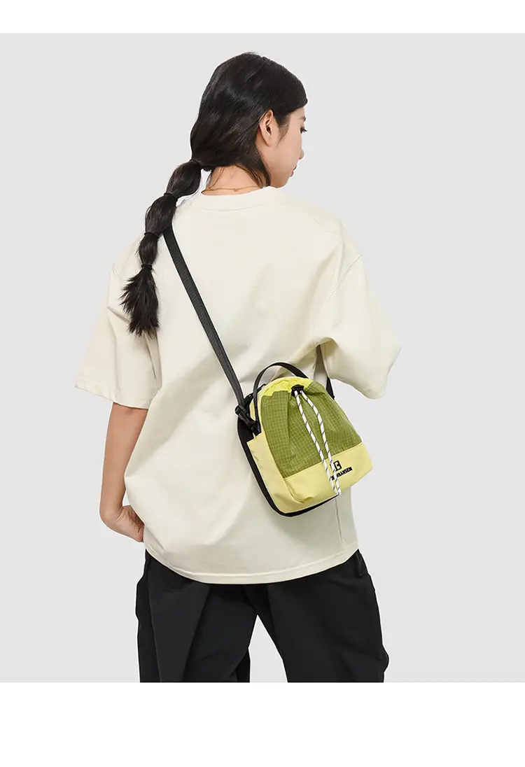 Japanese Korean Contrasting Green Yellow Crossbody Bag — feature 14