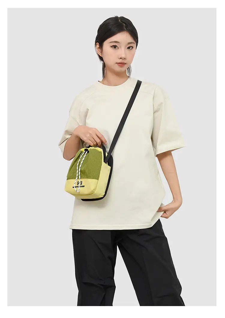 Japanese Korean Contrasting Green Yellow Crossbody Bag — feature 17