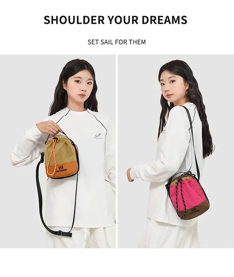 Japanese Korean Contrasting Green Yellow Crossbody Bag — feature 5