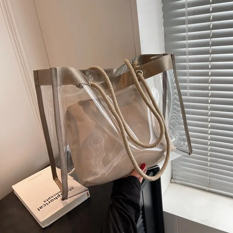 Transparent Waterproof Pvc Mother-in-Law Bag Satchel Small Square Bag Summer New Versatile Shoulder Bag Simple Women's Bag
