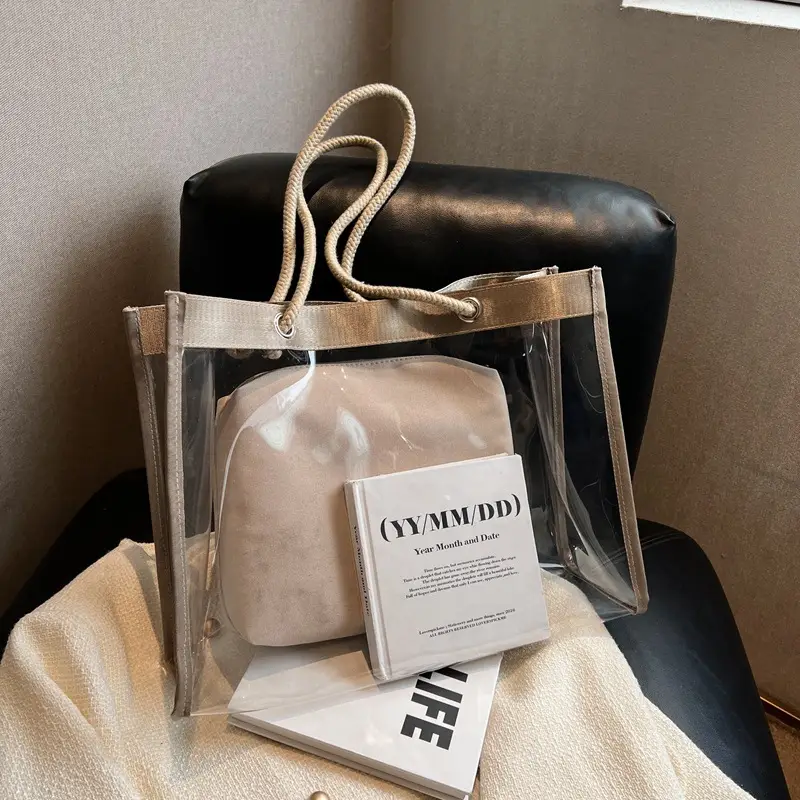 Transparent Waterproof Pvc Mother-in-Law Bag Satchel Small Square Bag Summer New Versatile Shoulder Bag Simple Women's Bag