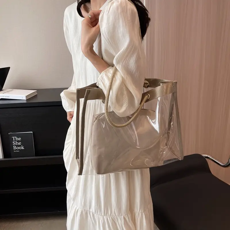 Transparent Waterproof Pvc Mother-in-Law Bag Satchel Small Square Bag Summer New Versatile Shoulder Bag Simple Women's Bag