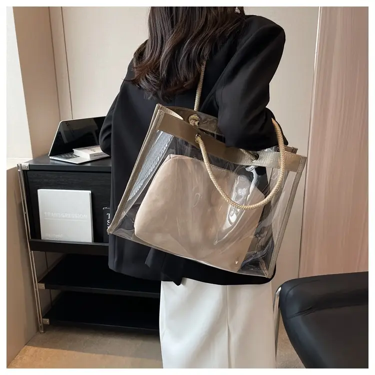 Transparent Waterproof Pvc Mother-in-Law Bag Satchel Small Square Bag Summer New Versatile Shoulder Bag Simple Women's Bag — feature 13