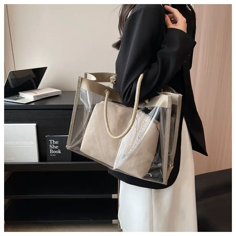 Transparent Waterproof Pvc Mother-in-Law Bag Satchel Small Square Bag Summer New Versatile Shoulder Bag Simple Women's Bag — feature 14
