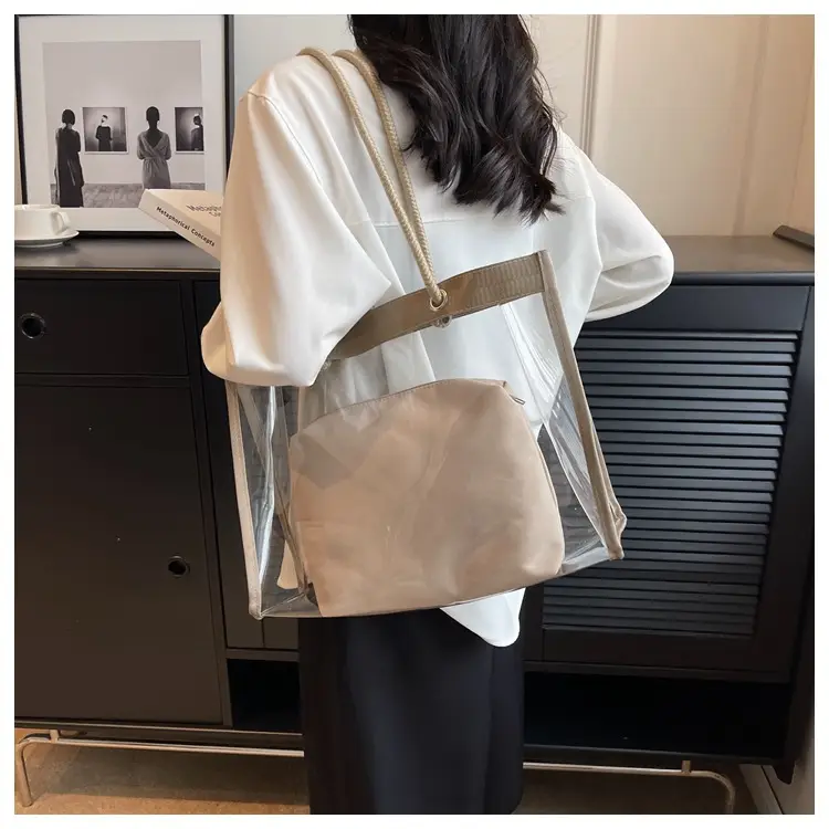 Transparent Waterproof Pvc Mother-in-Law Bag Satchel Small Square Bag Summer New Versatile Shoulder Bag Simple Women's Bag — feature 16