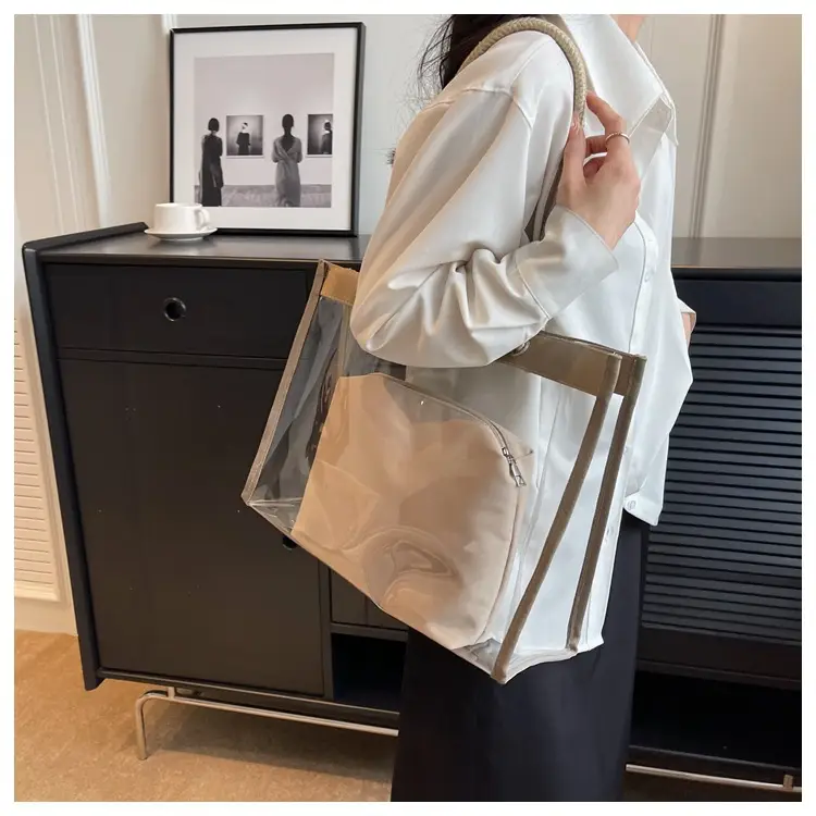 Transparent Waterproof Pvc Mother-in-Law Bag Satchel Small Square Bag Summer New Versatile Shoulder Bag Simple Women's Bag — feature 18