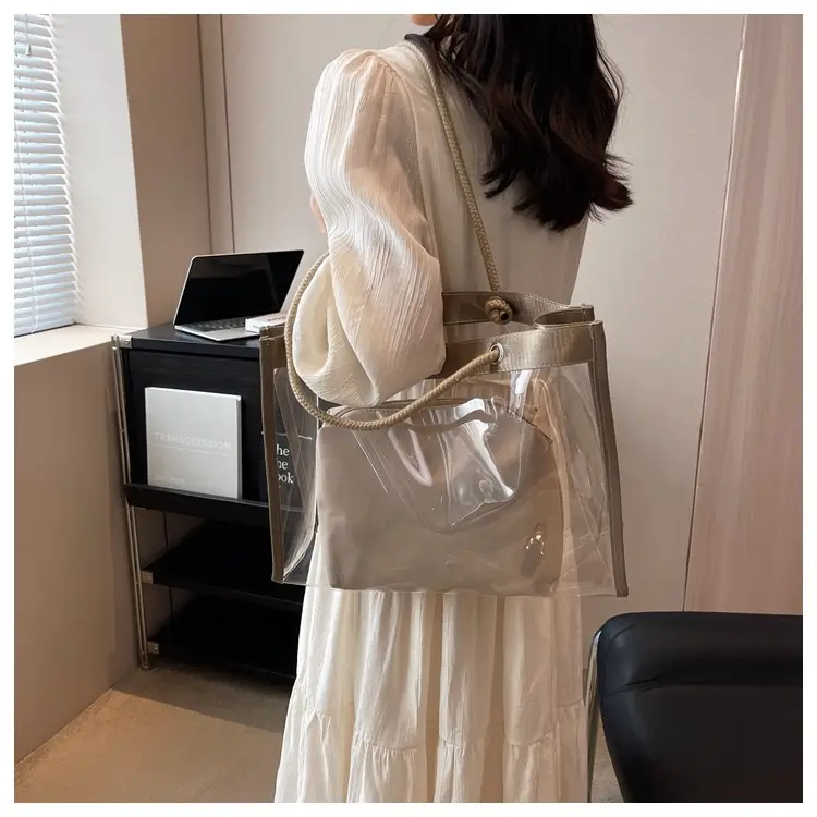 Transparent Waterproof Pvc Mother-in-Law Bag Satchel Small Square Bag Summer New Versatile Shoulder Bag Simple Women's Bag — feature 19