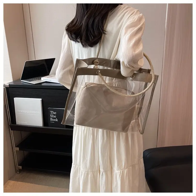 Transparent Waterproof Pvc Mother-in-Law Bag Satchel Small Square Bag Summer New Versatile Shoulder Bag Simple Women's Bag — feature 21