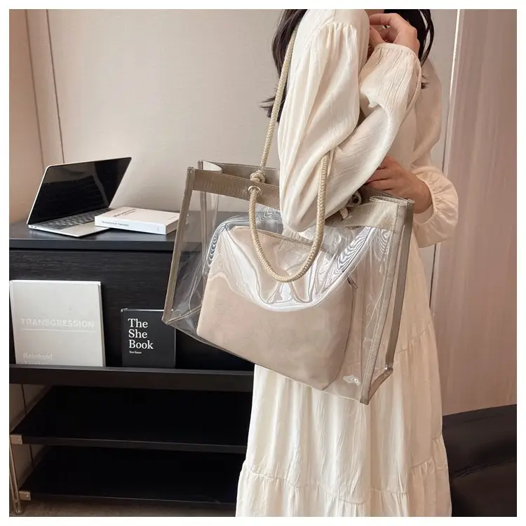 Transparent Waterproof Pvc Mother-in-Law Bag Satchel Small Square Bag Summer New Versatile Shoulder Bag Simple Women's Bag — feature 23