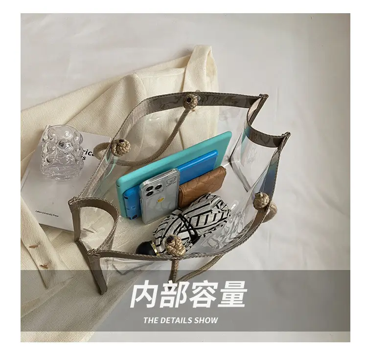 Transparent Waterproof Pvc Mother-in-Law Bag Satchel Small Square Bag Summer New Versatile Shoulder Bag Simple Women's Bag — feature 8