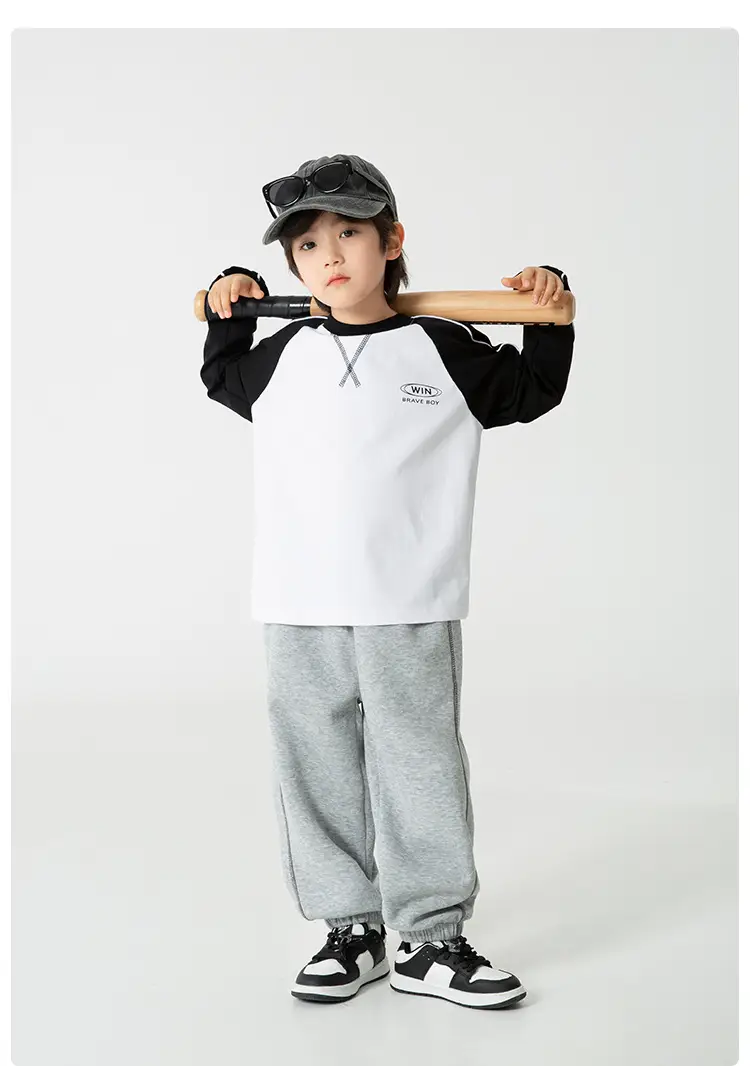 Haima Boys' Antibacterial Pure Cotton Long Sleeve T-Shirt — feature 10