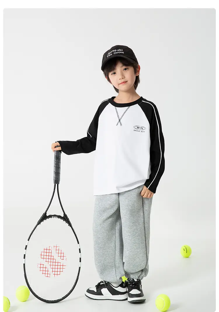 Haima Boys' Antibacterial Pure Cotton Long Sleeve T-Shirt — feature 12